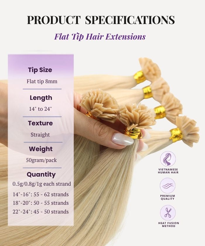 Ash Light Blonde (9C) Flat Tip