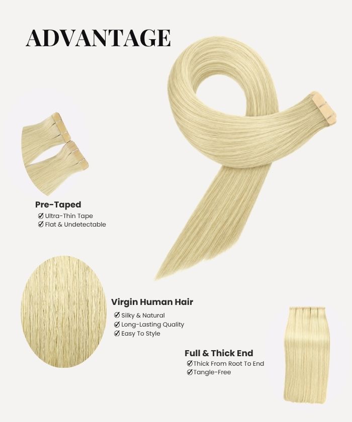 Ash Light Blonde (9C) Tape-Ins