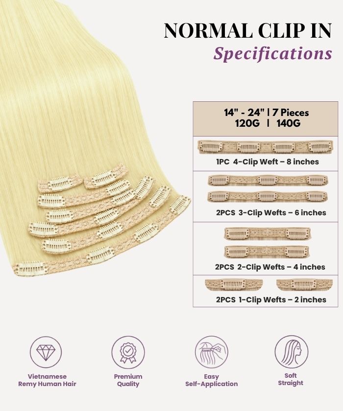 Bleach Blonde (613) Classic Clip-In (120g)