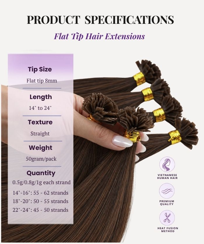 Dark Brown (2) Flat Tip