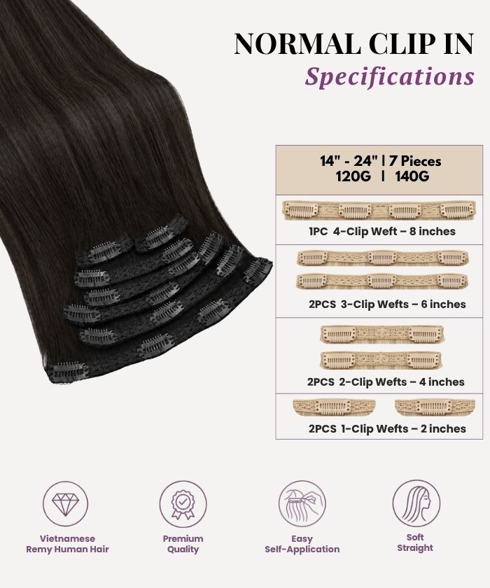 Natural Black (1B) Classic Clip-In (120g)