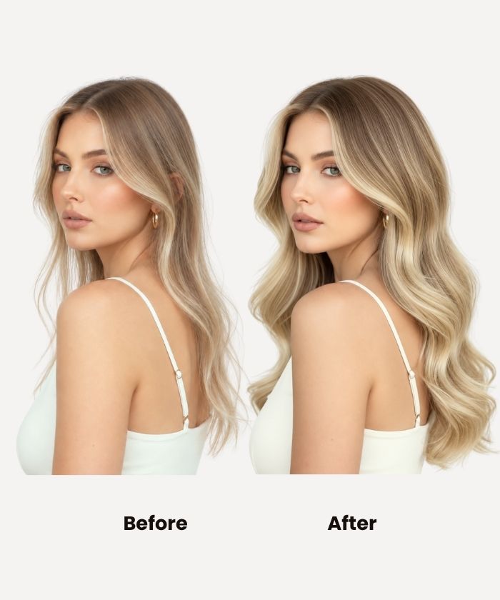 Natural Blonde Balayage (6.2/6C+60C) Thick Clip-In (150g)