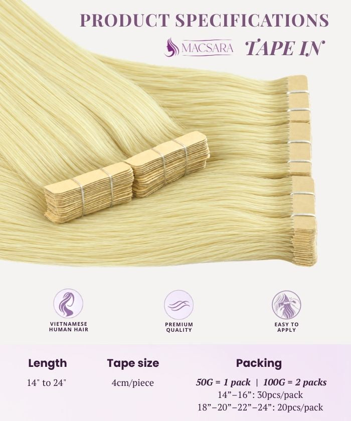 Bleach Blonde (613) Tape-Ins