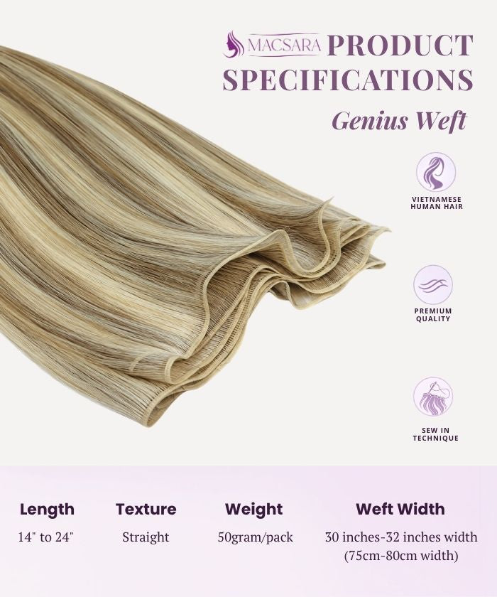 Brown Platinum Highlights (4Q+60C) Genius Weft
