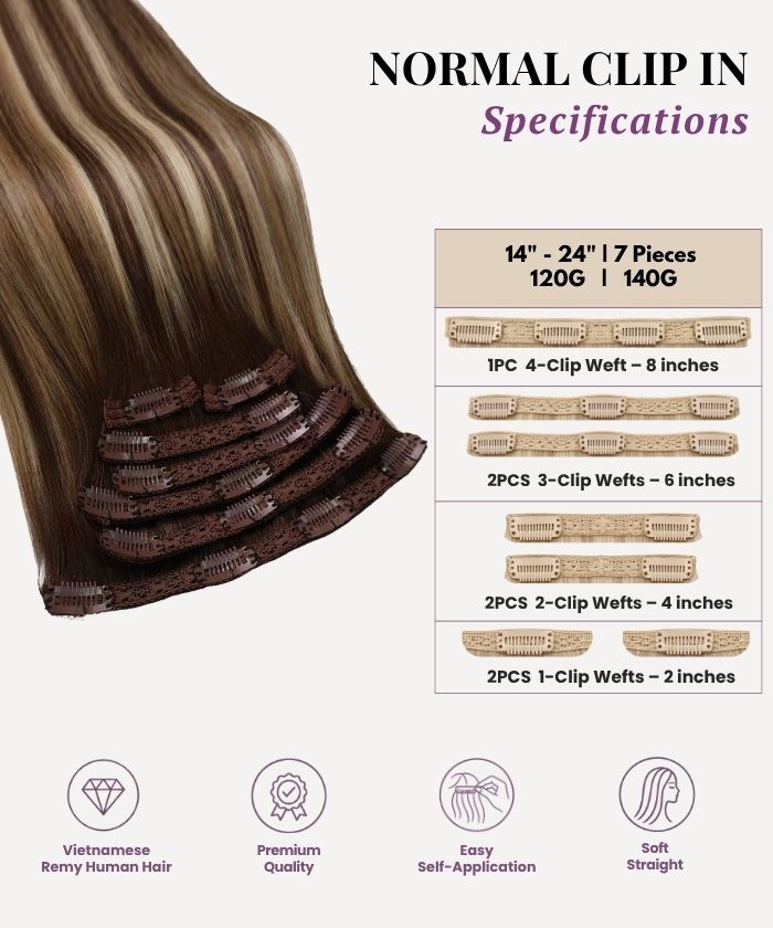 Caramel Blonde Balayage (1A/1A+3Q+9C) Classic Clip-In (120g)