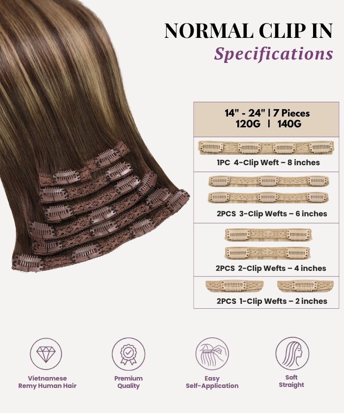 Honey Blonde Balayage (1A/1A+4Q) Classic Clip-In (120g)