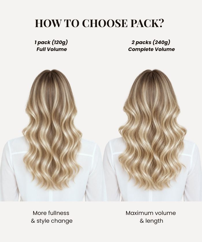 Natural Blonde Balayage (6.2/6C+60C) Thick Clip-In (150g)